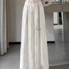 Traje de Satén de Acetato de Seda Hielo Tie-Dye Pantalones de Pierna Ancha para Mujer Verano Delgado Cintura Alta Plisado Protección Solar Casual Pantalones Largos hasta el Suelo
