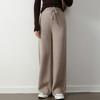 Pantalones de pierna ancha de Lana 100% Engrosada para Mujer Otoño e Invierno Cálidos Tejidos Casuales Holgados Versátiles Dape Pantalones Rectos