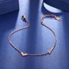 Tobillera de acero de titanio estilo coreano nuevo oro rosa para mujer tobillera geométrica simple de doble capa para estudiante venta al por mayor de joyería pequeña