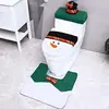 Explosões Transfronteiriças Capa de Vaso Sanitário de Natal para Idosos Capa de Vaso Sanitário Boneco de Neve Tapete de Chão Capa de Caixa d'Água Conjunto de Lenços Conjunto de Três Peças