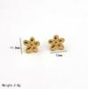 Pendientes de Acero Inoxidable Estilo Nicho Transfronterizo con Flor de Goteo de Aceite y Mariposa, Pendientes de Acero Inoxidable Estilo Palacio Moda Francesa al por Mayor