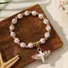 Pulsera con Colgante de Cruz Ovalada de Venta Caliente Transfronteriza para Mujeres Pulsera de Oración de Bautizo Regalo Pulsera de Rosario para Pareja para Mujeres