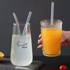 Pajita de Vidrio Grueso de Borosilicato Alto Antilabios No Desechable Mujeres Embarazadas Jugo Leche Té Tubo para Bebida Directa Traje Transparente