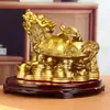 Adorno de Dragón Tortuga Madre e Hijo de Latón Lingotes de Oro Cabeza de Dragón Tortuga Regalo de Inauguración para Hogar y Oficina Fabricante Mayorista