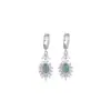 Un Ciervo Plata Esterlina S925 Huevo de Jade Azul Agua Cara Pluma Moda Creativo Lujo Ligero Diseño Moderno Pinza para Oreja Pendientes