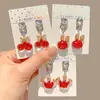 Novos Brincos de Clipe Perfurados para Crianças, Brincos Fofos do My Little Pony, Brincos de Desenho Animado da Moda para Meninas, Pingentes para Meninas