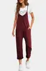 Transfronterizo 2026 Primavera Nuevo Mono Casual para Mujer con Bolsillos Amazon Color Sólido Holgado Recto Estilo Delgado