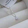 Colar Mini Zircônia de Prata Esterlina S925 com Oito Garras, Corrente para Clavícula com Design de Nicho de Luxo Acessível, Colar Feminino Simples e Moderno