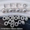Anillo qiankun de aleación de perla sintética incrustada anillo para correr cuenta espaciadora cuenta de rueda grande junta para accesorios de collar de teléfono móvil DIY
