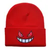 Estilo Nuevo Europeo y Americano Dibujos Animados de Anime Boca Grande Ojos Rojos Bordado Gorro de Punto Otoño e Invierno Gorro Cálido
