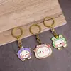 Chaveiro de Metal Personalizado Commemorativo Borracha Macia Esmalte Pintado Chaveiro Desenho Animado Fofo Pingente de Mochila Pequeno Presente