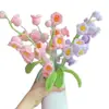 Sino de Vento de Lã Tricotado Acabamento de Flor Feito à Mão Flor de Lírio-do-Vale Flor Artificial Decoração Criativa para o Dia dos Formandos Presente para Amigos