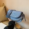 Bolso pequeño portátil con cadena para mujer, estilo retro, de moda 2024, con diseño de nicho, tipo bandolera tipo bagel.