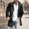 Casaco de Lã Masculino Outono/Inverno 2023 com Estampa, Trench Coat de Lã de Comprimento Médio, Jaqueta de Botão Único Amazon, Em Estoque
