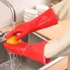 Luvas de Veludo Espessas de Peça Única Quentes para Tarefas Domésticas, Lavar Roupas, Extra Longas e Duráveis, Luvas de Borracha Veludadas à Prova d'Água para Cozinha, Lavar Louça