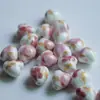 Decalque em Forma de Coração Cerâmica Colorida Furo Médio Contas de Cerâmica Estilo Chinês Artesanal Acessórios DIY Acessórios para Pulseira Colar Material