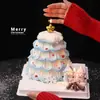 Decoração de Bolo Árvore de Natal dos Desejos 2025 Enfeites Fofos de Boneco de Neve Estéreo Vela Estrela de Cinco Pontas Decoração Plug-In