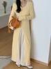 Cárdigan de punto elegante, ajustado y de estilo suave hasta la rodilla para mujer, otoño e invierno, con diseño de hebilla y cintura ajustada, abrigo moderno.