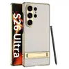 Adequado para Capa de Celular Samsung S26Ultra, Suporte de Couro Liso Eletroplatado Ultrafino, Furo Preciso S25Ultra Capa Protetora Anti-Queda