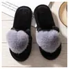 Amor Punta Abierta Peludo Comercio Exterior Transfronterizo Cálido Otoño Invierno Cuatro Estaciones Punta Abierta Pantuflas de Algodón Pantuflas para el Hogar Amazon
