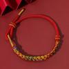 Pulsera de los Cinco Dioses de la Riqueza Estilo Tíbet, Pulsera Tejida a Mano Nudo Flor de Durazno, Cuerda Multicolor Estilo Étnico, Cuerda Roja Estilo Nuevo Chino DIY
