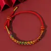 Pulsera de Cuerda Hecha a Mano de Cinco Colores para el Festival del Bote del Dragón, Accesorios DIY de Pulsera Flor de Durazno, Productos Semi-Terminados de Pulsera de Cuerda Trenzada al por Mayor