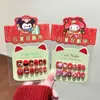 Pegatinas Rojas Festivas de Uñas para Niños para Año Nuevo, Pegatinas Festivas de Uñas de Dibujos Animados, Pegatinas de Uñas para Niñas, Regalos del Festival de Primavera