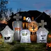 Decoración inflable de lápida de Halloween de 2.4 metros transfronteriza con Parca, Fantasma y Esqueleto para Fiestas de Terror y Exhibiciones en el Jardín