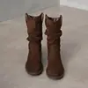 Botas de Moda Botas para Personas Bajas que Aumentan la Altura Mujer 2026 Nuevo Estilo Moda Primavera Otoño Tacón Alto Bota de Media Pantorrilla Botas Apiladas