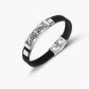 Venta caliente de Temu pulsera personalizada de acero de titanio hueco para hombre joyería pulsera de silicona de acero inoxidable suministro transfronterizo
