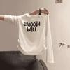Camiseta Larga con Estampado Floral Gris de Letras, Patchwork y Bloques de Color para Mujer, Nueva Colección Primavera y Otoño 2025, Top con Diseño Fruncido Bardot