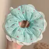 Elástico de cabelo com laço de renda francesa, scrunchie oversized, estilo casual, acessório de cabelo para coque elegante, faixa de cabelo, elástico de cabelo grande para mulheres