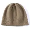 Chapéu de Cashmere Feminino 100% Cashmere Puro Nova Moda Cor Sólida Proteção para Orelhas Baotou Quente Tricô Chapéu Abóbora