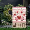 Bandera de Jardín Moderna para el Día de San Valentín 2026 Poliéster Estampado de Corazón Aniversario Boda Bandera para Exteriores Bandera de Césped