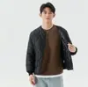 Ropa de Algodón Cálida de Manga Larga Engordadora Extra Gruesa con Forro de Polar para Hombre de Invierno, Chaqueta Holgada con Cremallera y Cuello de Canalé Acolchada de Algodón 2535