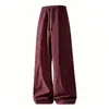 Pantalones deportivos de pierna ancha curvados para primavera y otoño, de cintura alta, holgados, casuales, de pierna recta, versátiles, favorecedores para tipos de cuerpo de pera