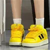 Nuevos Zapatos Loafers Amarillos Gorditos Estilo Chino de Verano 2025 para Mujer, Populares Versátiles Casuales Deportivos Zapatos de Skate