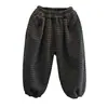 Pantalones de Forro Polar para Niños 2025 Nuevo Invierno Engrosados Integrados de Forro Polar Estilo Linterna para Niños, Pantalones Largos a Cuadros para Niños