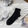 Meias Cano Curto Masculinas Verão Algodão Cor Lisa Meias Curtas Bordado Letra no Calcanhar Anti-Atrito Molas no Pé Meias Curtas para Primavera e Verão