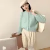 Cardigan Tricotado de Veludo Imitação de Visão de Luxo Outono e Inverno Novo Estilo Estilo Suave Suéter com Botão de Pérola Top Feminino Solto e Preguiçoso Outer