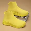 Zapatos de malla transpirable tipo slip-on de punto volador para parejas (hombres y mujeres), zapatos tipo calcetín ligeros con absorción de impactos, talla grande, para uso en exteriores