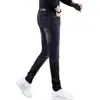 Marca francesa jeans pretos de alta qualidade para homens, corte slim, elástico, durável, calças compridas casuais, novo modelo de primavera