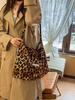 Bolso Leopardo Nicho Bolso de Hombro Cruzado Bolso de Lona Bolso de Hombro de Gran Capacidad para Niña Nuevo Bolso Cruzado