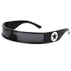 Gafas de Sol Estilo Nuevo 2024 para Bar y Discoteca Montura Estrecha de Una Pieza Gafas de Sol de Moda Decoración de Estrella de Cinco Puntas Atrevidas Estilo Ins