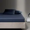 Sábana bajera de algodón de fibra larga de Xinjiang de 100 hilos para hoteles de cinco estrellas, Protector de colchón 100% algodón, Cubre cama de cobertura total
