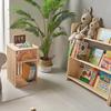Estante Infantil de Chão Porta Livros Ilustrados Quarto Infantil Estante de Leitura Doméstica Prateleira de Armazenamento para Bebê Estante Pequena Simples de Madeira Maciça