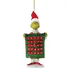 Decoración de Monstruo Peludo Verde Navideño Colgante Acrílico Plano 2D Juguete de Dibujos Animados Árbol de Navidad Decoración Navideña
