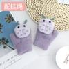 Luvas quentes de besouro fofas para bebês, penduradas no pescoço com corda, forradas com lã, luvas espessas à prova de frio para crianças e bebês