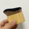 Brocha Grande para Polvo con Mango de Bambú, Brocha Multifuncional para Mezclar Polvos y Rubor, Suave y Amigable con la Piel, Portátil