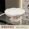 Plato de Frutas con Forma de Flor de Año Nuevo, Plato de Frutas de Pie Alto para Sala de Estar con Lazo, Plato para Snacks y Frutas Secas de Mesa de Café, Plato Exhibidor de Dulces para Recepción